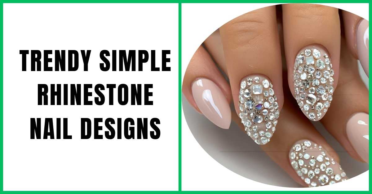 Trendy Simple Rhinestone Nail Design