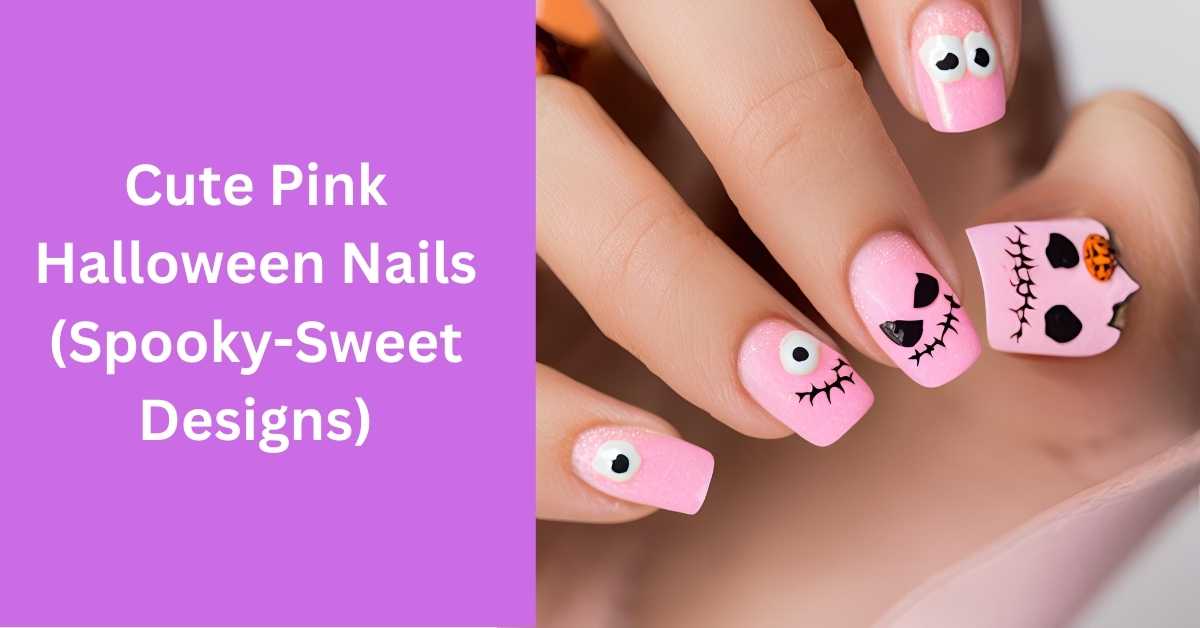 Cute Pink Halloween Nails