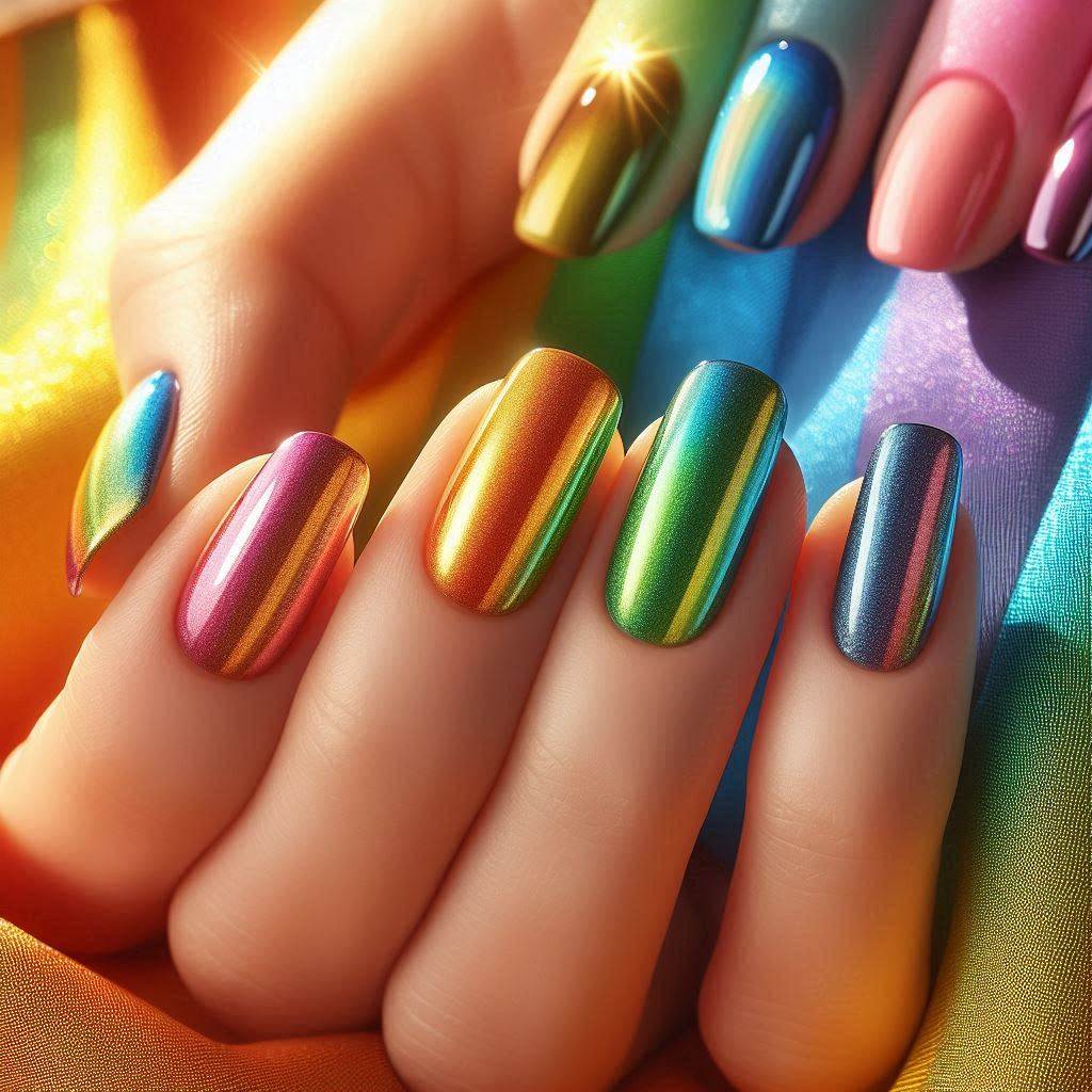 Rainbow Nails for 10 yeras cute girls